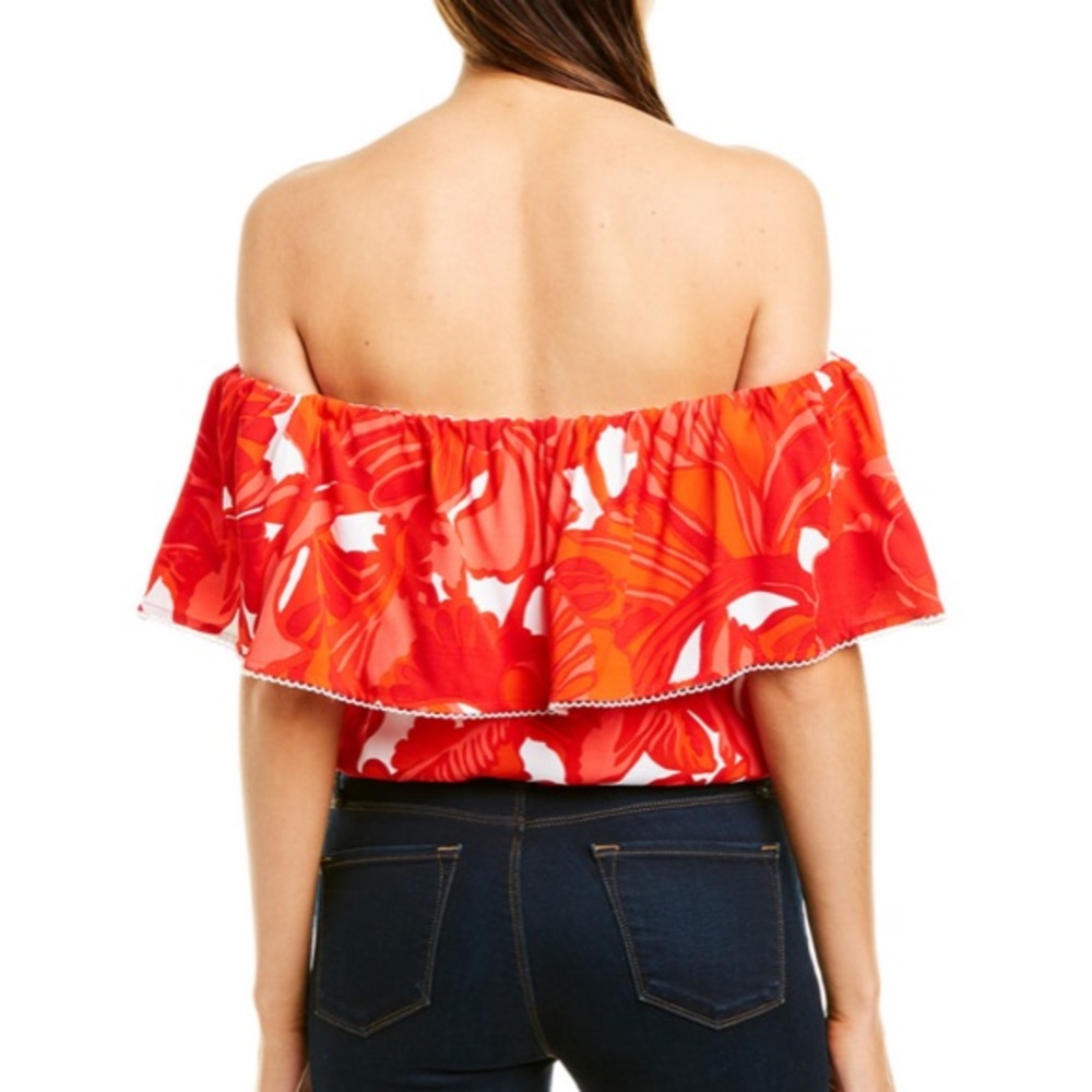 Trina Turk Terrace Silk-Lined Off The Shoulder Top - Picture 4 of 6